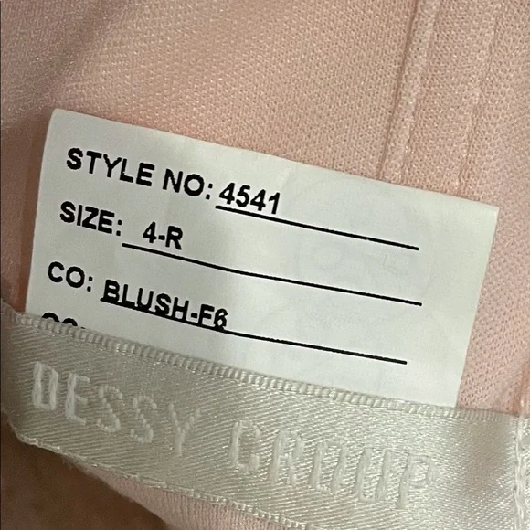DESSY BRIDAL COLLECTION Chiffon, Lined,Blush Pink Bridesmaids Dress Size 4R - Picture 5 of 5